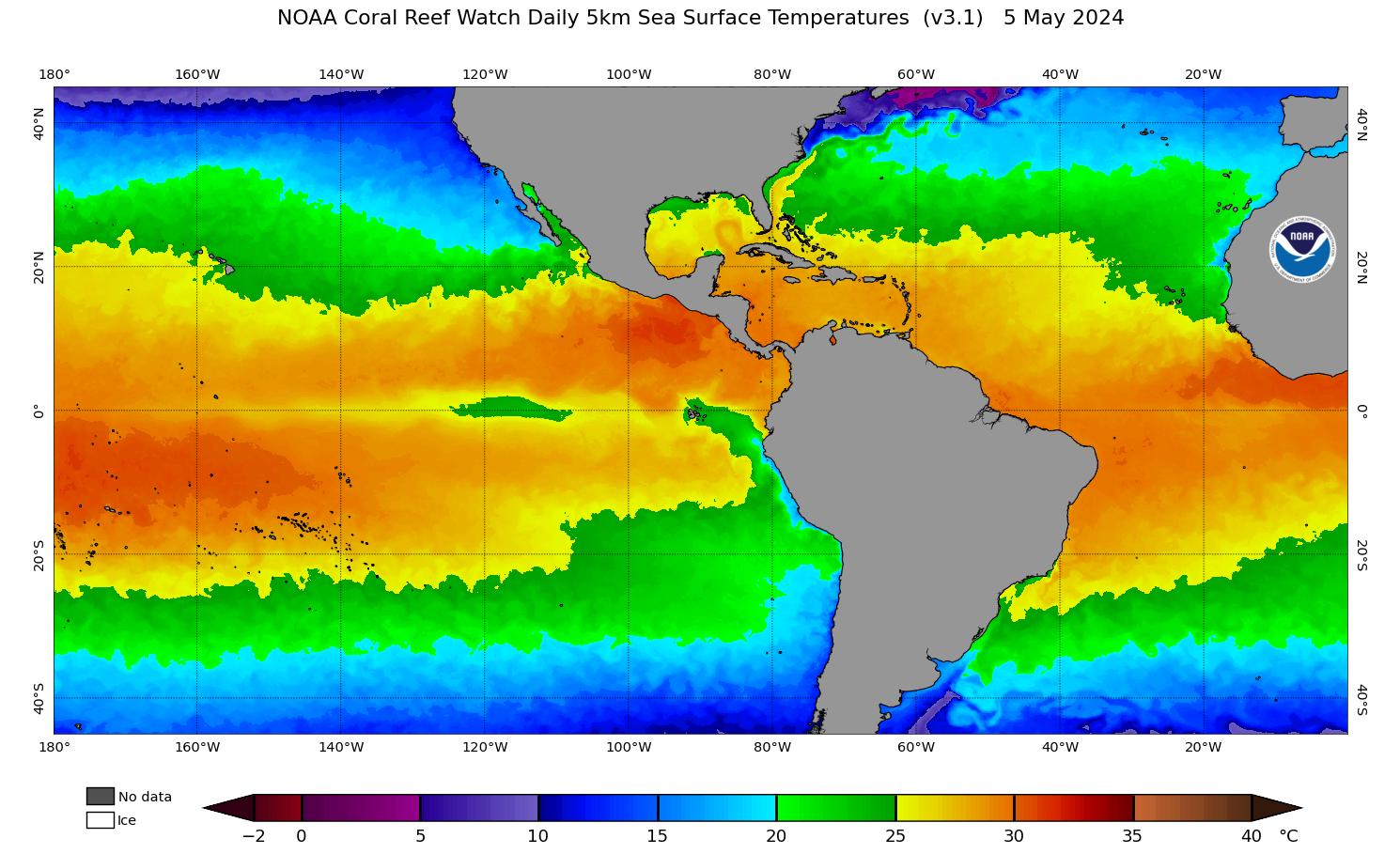 SST map - Sea Surface Temperature. Zone: West
