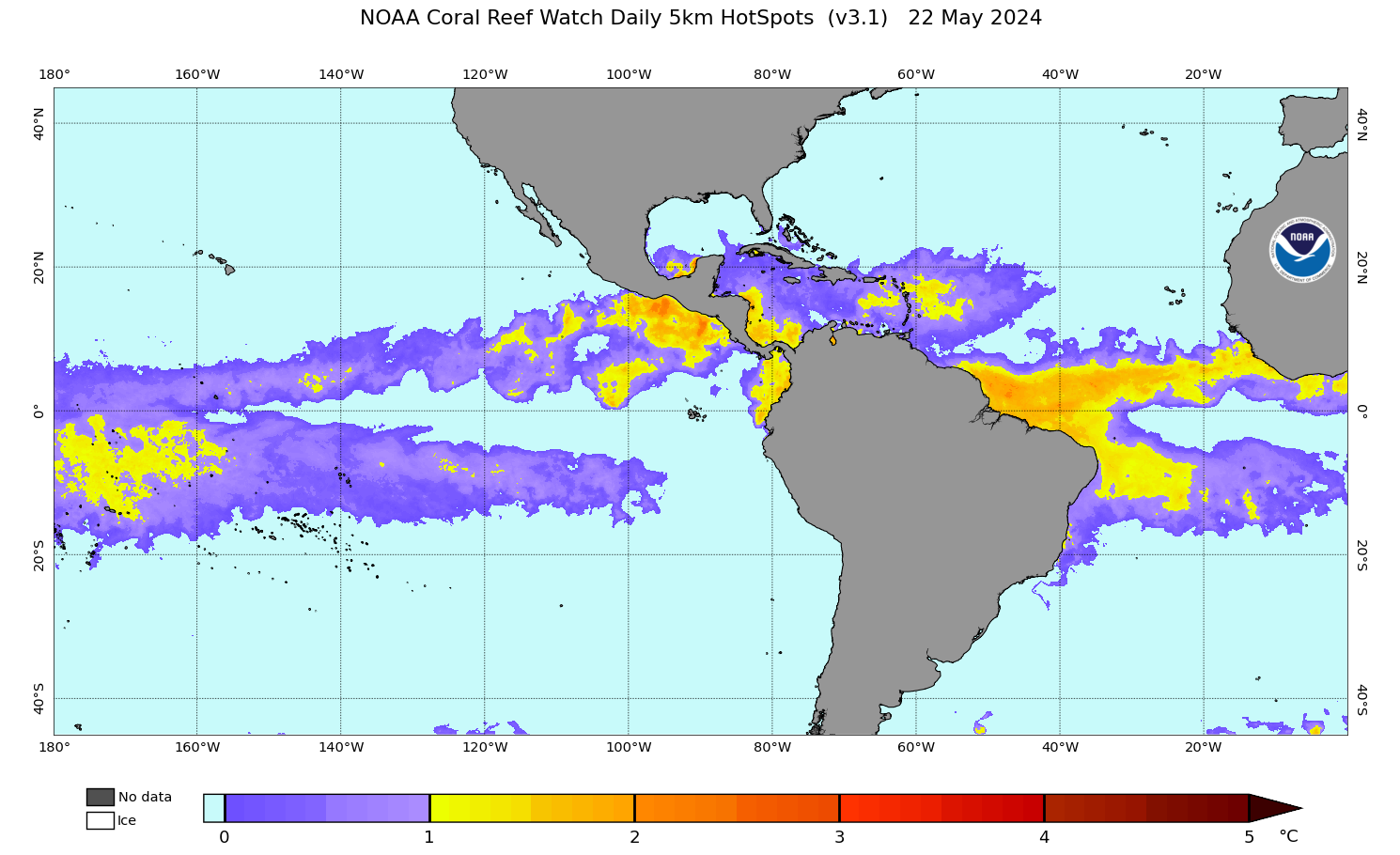 NOAA Coral Reef Watch Daily 5km Satellite Coral Bleaching Heat Stress ...