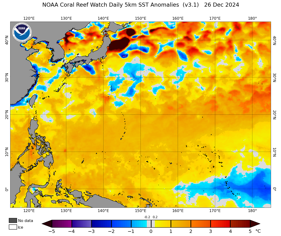 NOAA Coral Reef Watch Daily 5km Satellite Coral Bleaching Heat Stress ...