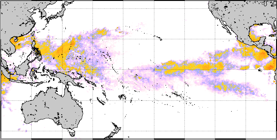 Sample 5 km Coral Bleaching HotSpot image for Pacific Ocean