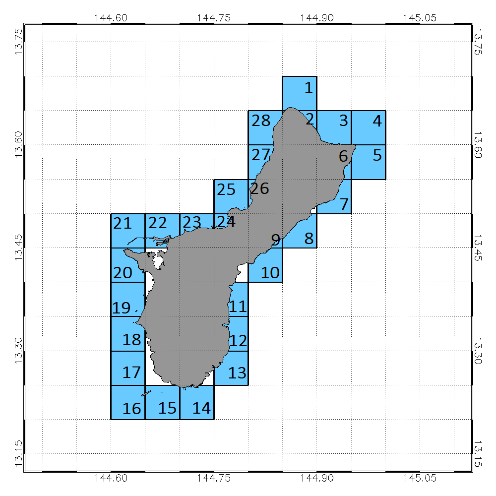 Station location chart for the region