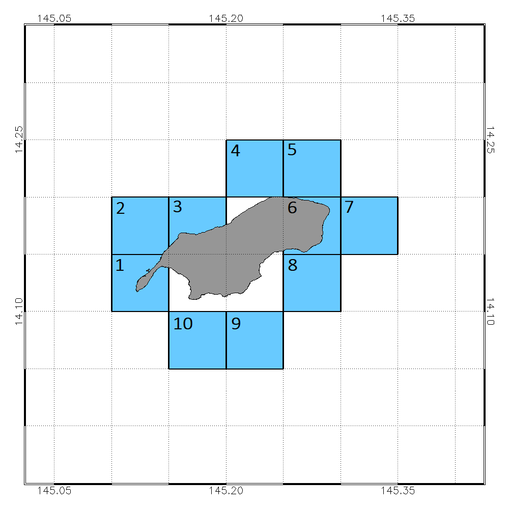 Station location chart for the region