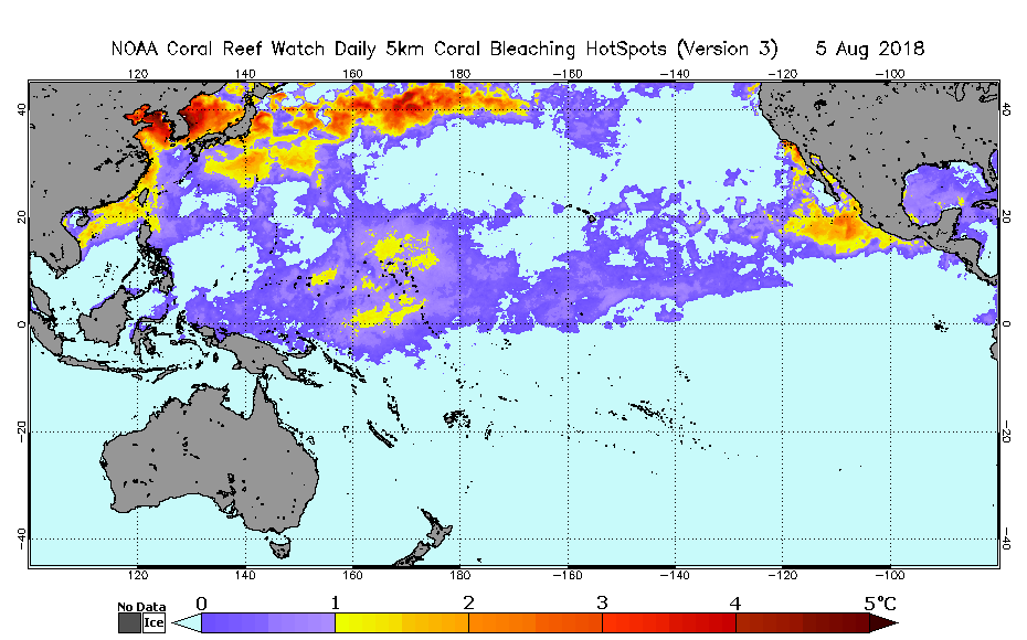 Coral Reef Watch Coral Bleaching Heat Stress Analysis And Guidance