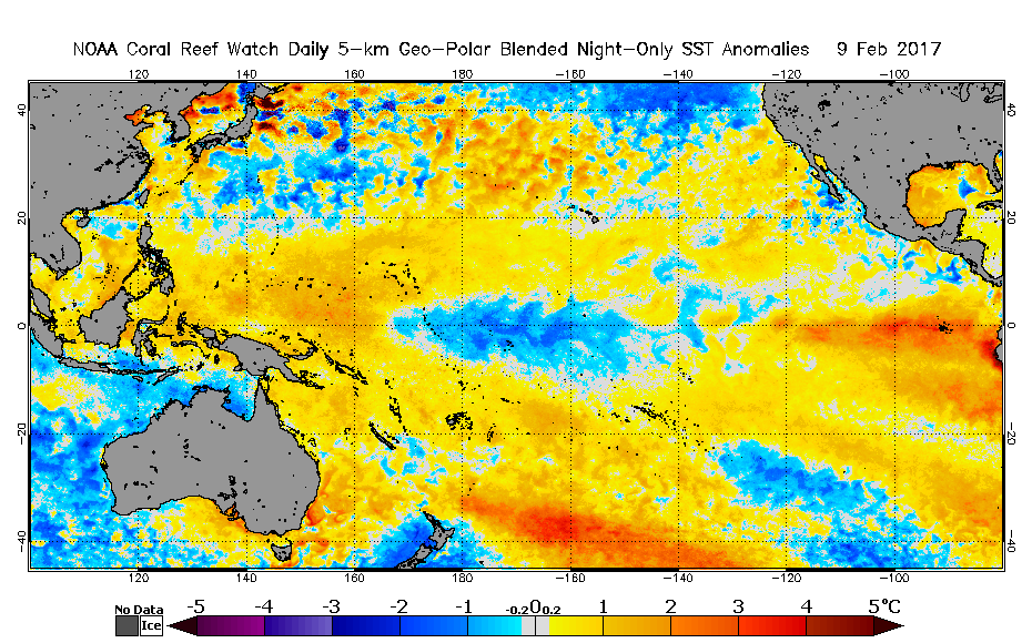 2017 February 09 SST Anomaly map