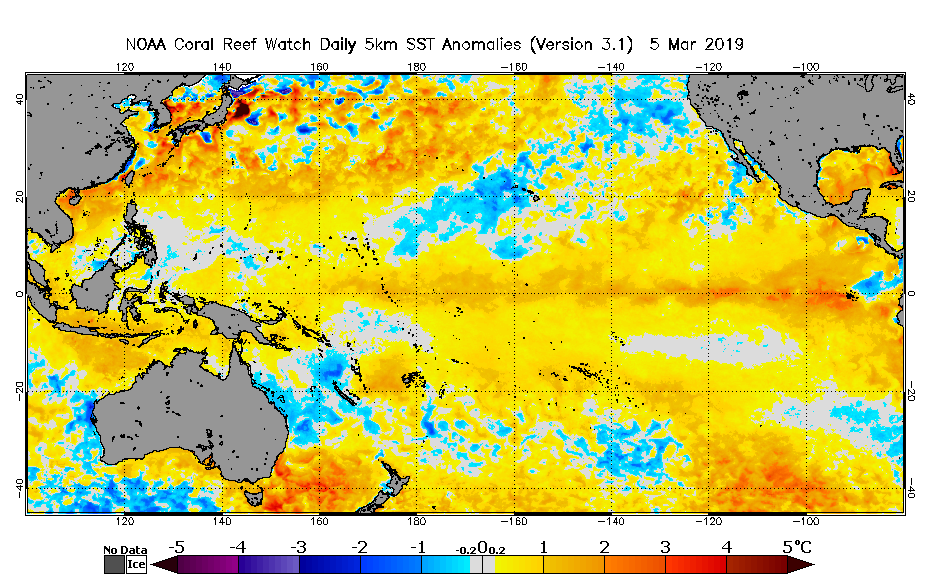 2019 Mar 05 SST Anomaly map