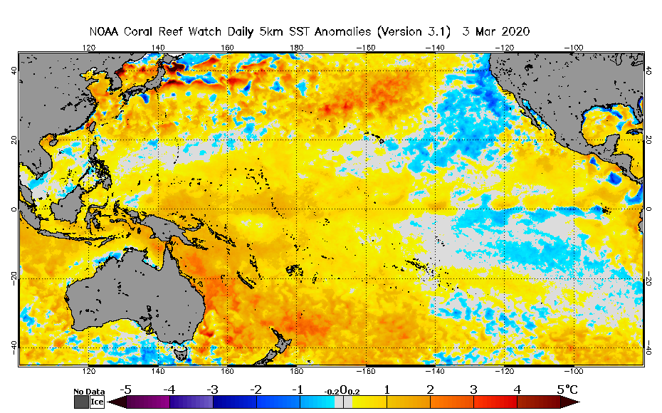 2020 Mar 03 SST Anomaly map