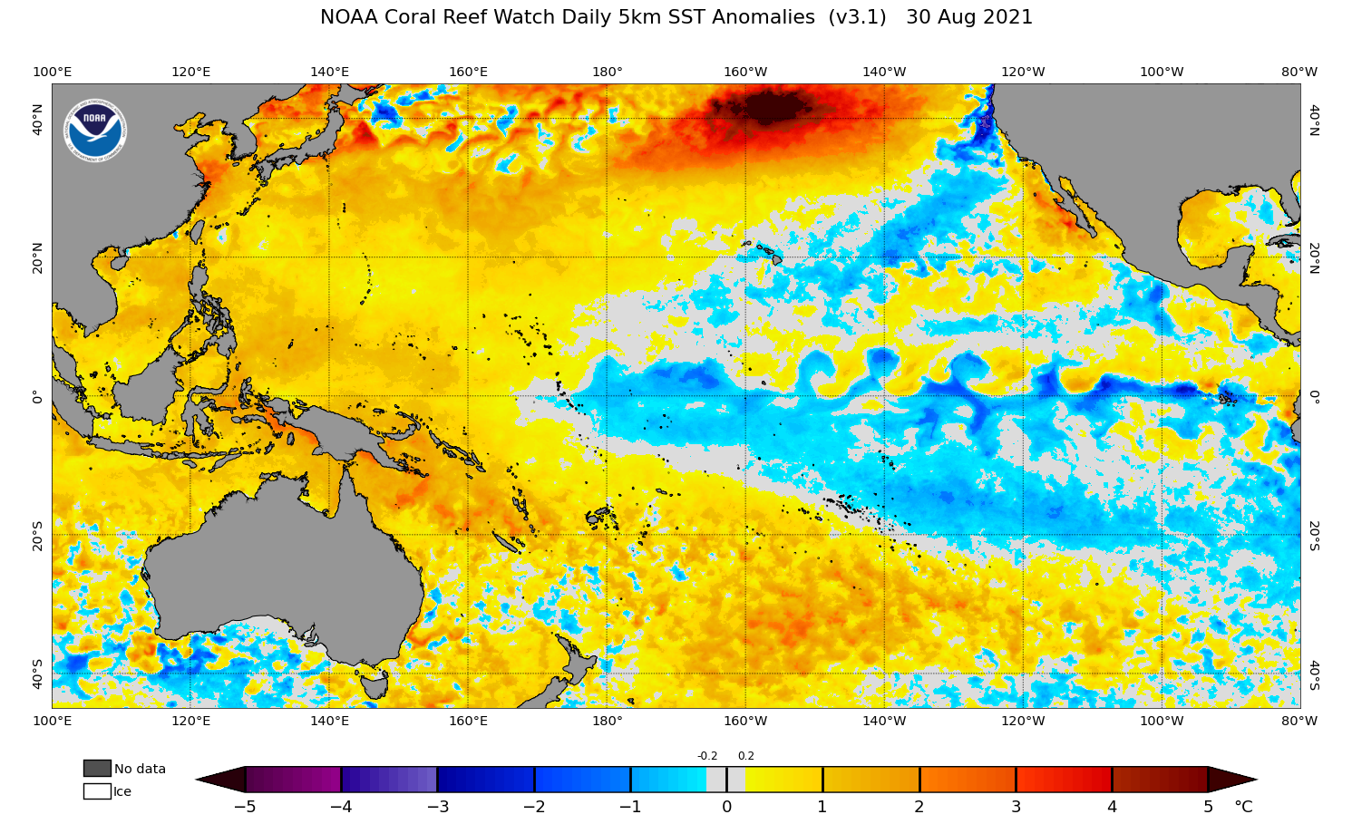 2021 Aug 30 SST Anomaly map