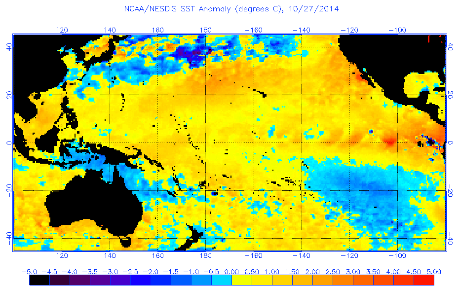 2014 October 27 SST Anomaly map