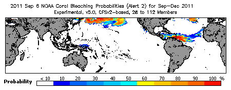 Current Bleaching Heat Stress Outlook Probability - Alert Level 2