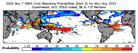 Current Bleaching Heat Stress Outlook Probability - Alert Level 2