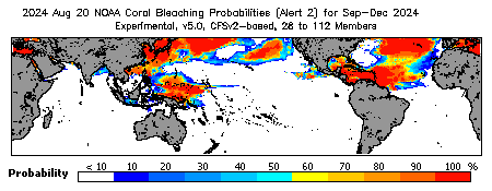 Current Bleaching Heat Stress Outlook Probability - Alert Level 2