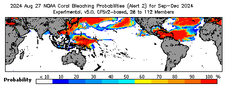 Current Bleaching Heat Stress Outlook Probability - Alert Level 2