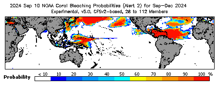 Current Bleaching Heat Stress Outlook Probability - Alert Level 2
