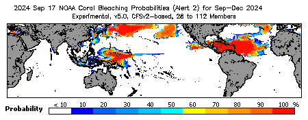 Current Bleaching Heat Stress Outlook Probability - Alert Level 2