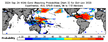 Current Bleaching Heat Stress Outlook Probability - Alert Level 2