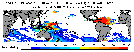 Current Bleaching Heat Stress Outlook Probability - Alert Level 2