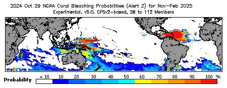 Current Bleaching Heat Stress Outlook Probability - Alert Level 2