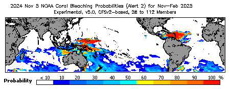 Current Bleaching Heat Stress Outlook Probability - Alert Level 2