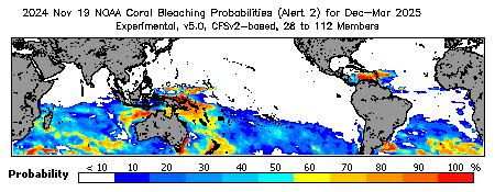 Current Bleaching Heat Stress Outlook Probability - Alert Level 2