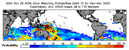 Current Bleaching Heat Stress Outlook Probability - Alert Level 2