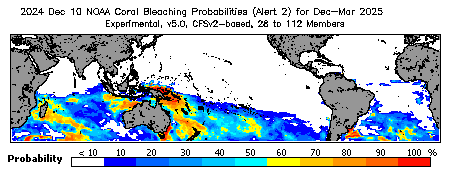Current Bleaching Heat Stress Outlook Probability - Alert Level 2