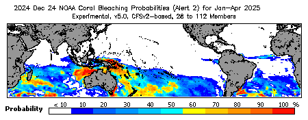Current Bleaching Heat Stress Outlook Probability - Alert Level 2