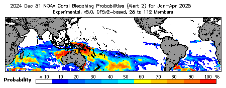 Current Bleaching Heat Stress Outlook Probability - Alert Level 2