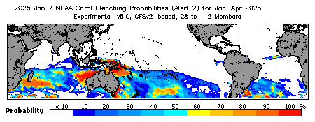 Current Bleaching Heat Stress Outlook Probability - Alert Level 2
