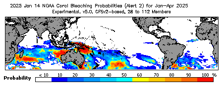 Current Bleaching Heat Stress Outlook Probability - Alert Level 2