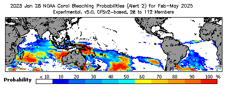 Current Bleaching Heat Stress Outlook Probability - Alert Level 2