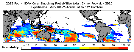 Current Bleaching Heat Stress Outlook Probability - Alert Level 2