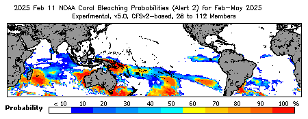 Current Bleaching Heat Stress Outlook Probability - Alert Level 2