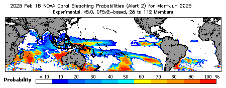 Current Bleaching Heat Stress Outlook Probability - Alert Level 2