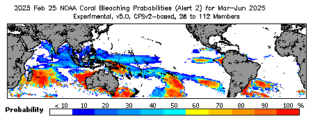 Current Bleaching Heat Stress Outlook Probability - Alert Level 2