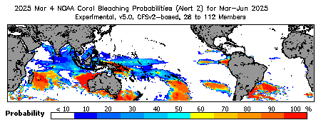 Current Bleaching Heat Stress Outlook Probability - Alert Level 2