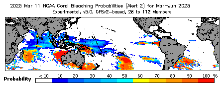 Current Bleaching Heat Stress Outlook Probability - Alert Level 2