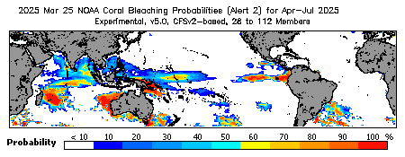 Current Bleaching Heat Stress Outlook Probability - Alert Level 2