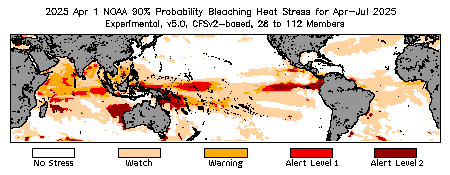 Bleaching Outlook - 90% probability