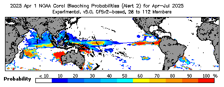Current Bleaching Heat Stress Outlook Probability - Alert Level 2