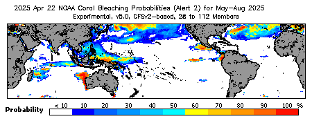 Current Bleaching Heat Stress Outlook Probability - Alert Level 2