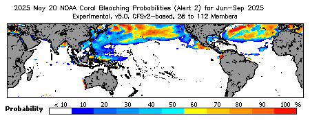Current Bleaching Heat Stress Outlook Probability - Alert Level 2