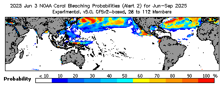Current Bleaching Heat Stress Outlook Probability - Alert Level 2