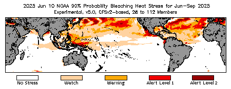 Bleaching Outlook - 90% probability