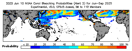 Current Bleaching Heat Stress Outlook Probability - Alert Level 2